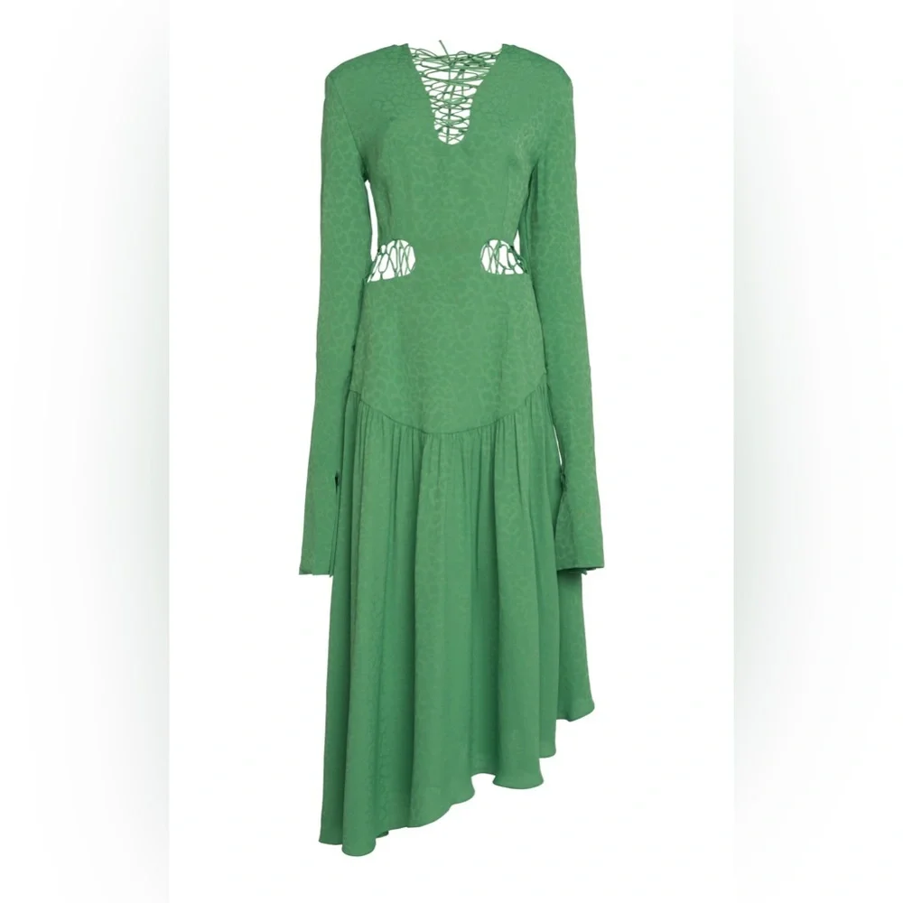 Brand New Never Worn! Lace Up Dress in Green - Picture 7 of 8